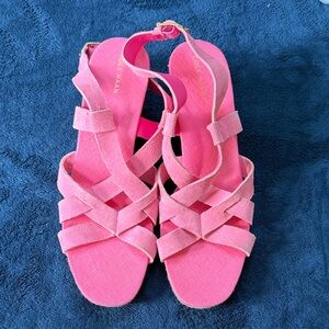 Cole Haan Hot Pink Suede Strappy Slingback Sandals